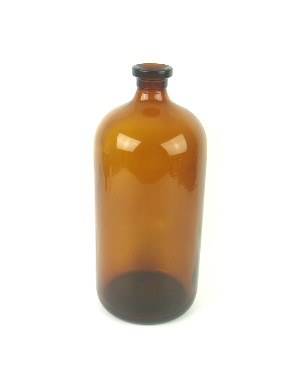 Antique Amber Glass Bottle Apothecary Jar Brown Medicine Jug Laboratory 13.5"
